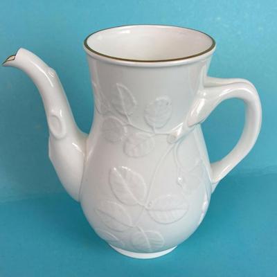 ROYAL WORCESTER BLIND EARL COFFEE POT white gold trim 