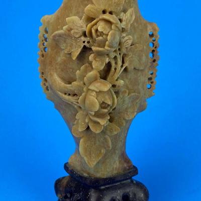  CHINESE Carved SOAPSTONE ORNAMENT VASE