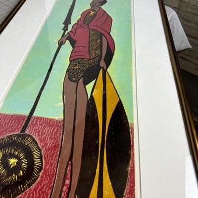 Masai Warrior By J. Dickson, Framed