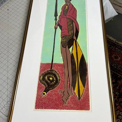 Masai Warrior By J. Dickson, Framed