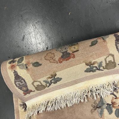 Hand Woven Chinese Rug Cream & Taupe Colors 