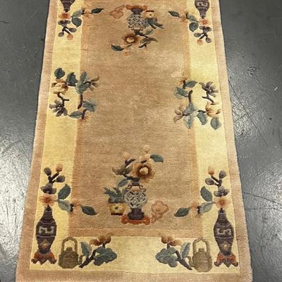Hand Woven Chinese Rug Cream & Taupe Colors 