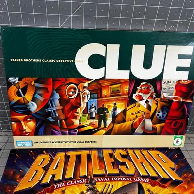 GAMES: Clue, Battle Ship and Parcheesi 