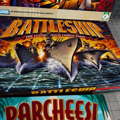 GAMES: Clue, Battle Ship and Parcheesi 
