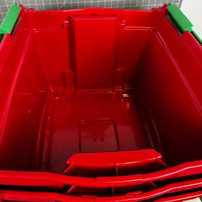 (3) 15 Gallon Holiday Storage (Green & Red) Storage Tubes 