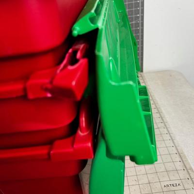 (3) 15 Gallon Holiday Storage (Green & Red) Storage Tubes 