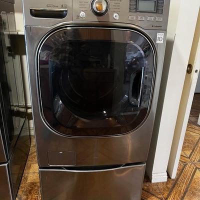 LG Front Load Washer, On the Pedestal Drawer GRAY 