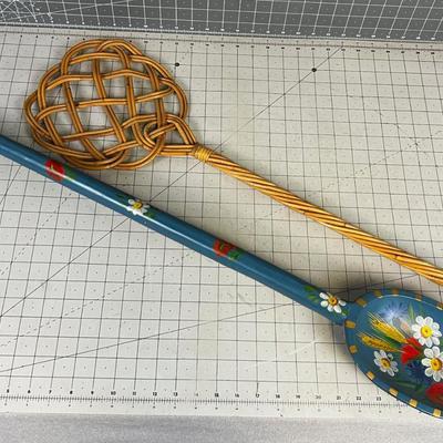 Rug Beater and a Extra Large Spoon; Wall DÃ©cor