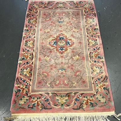 Chinese Dusty Rose Rug Hand Knotted