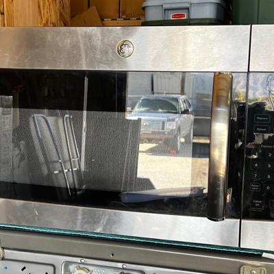 GE Stainless Steel Microwave Oven Over the Stove