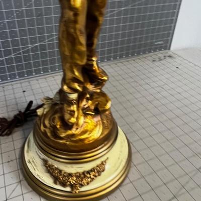 Cast Metal Lamp, Hollywood Regency Style