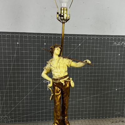 Cast Metal Lamp, Hollywood Regency Style