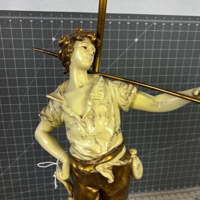 Cast Metal Lamp, Hollywood Regency Style