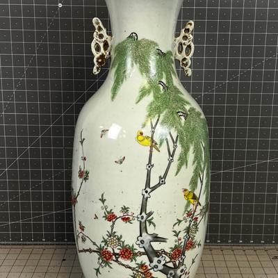 Antique Chinese VASE, Blossom and Birds, Hand Painted
