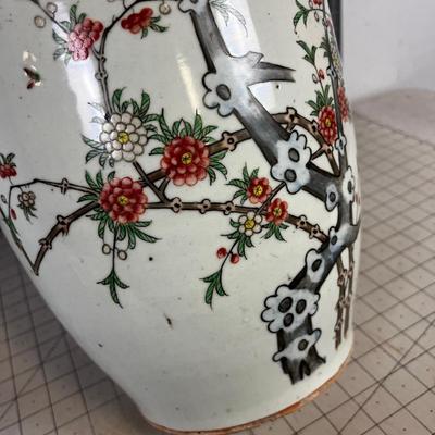 Antique Chinese VASE, Blossom and Birds, Hand Painted
