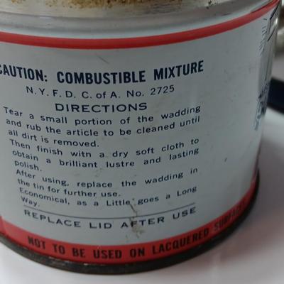 Vintage Nevr-Dull magic wadding polish tin with contents