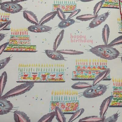 Vintage print " Happy Birthday" wrapping paper