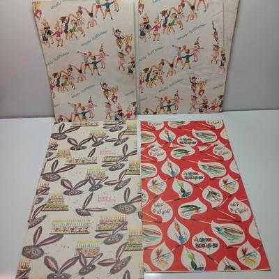 Vintage print " Happy Birthday" wrapping paper