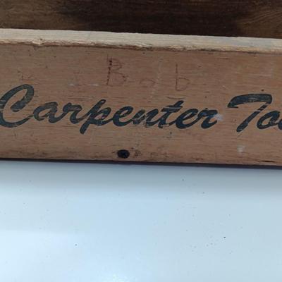 Vintage wooden Childs Jr. Carpenter Toolbox