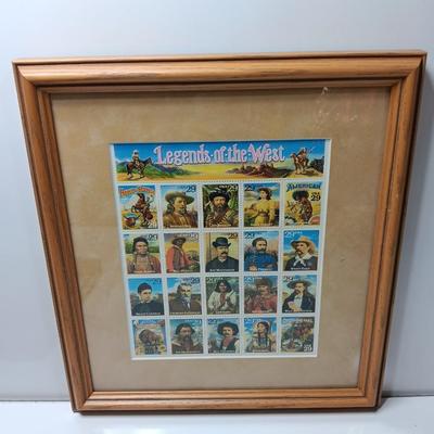 Legends of the West framed stamp collection