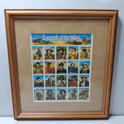 Legends of the West framed stamp collection