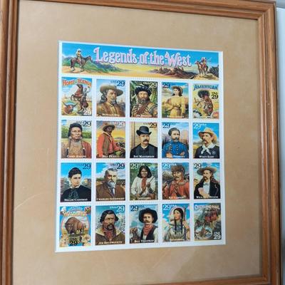 Legends of the West framed stamp collection
