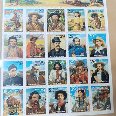 Legends of the West framed stamp collection
