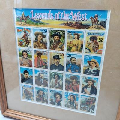 Legends of the West framed stamp collection