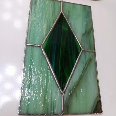 My Kitchen Prayer decorative cutting board, and stained-glass artwork