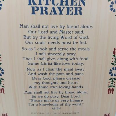 My Kitchen Prayer decorative cutting board, and stained-glass artwork