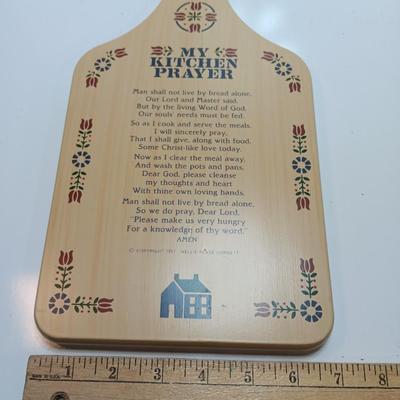 My Kitchen Prayer decorative cutting board, and stained-glass artwork