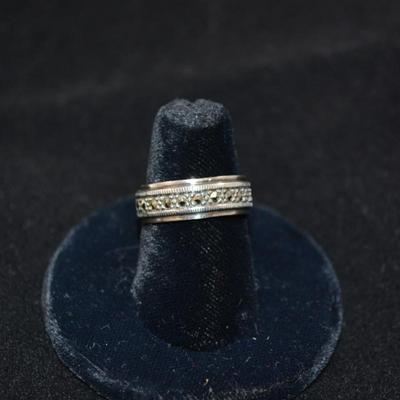 925 Sterling & Marcasite Band Size 7, 4.5g