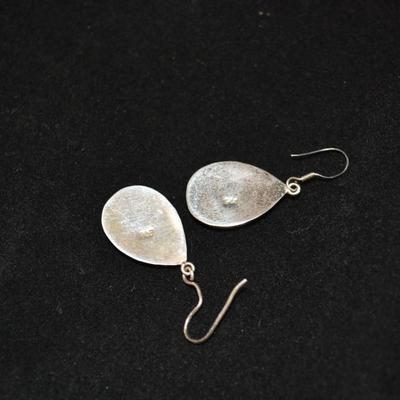 925 Sterling & Abalone Drop Earrings 5.0g