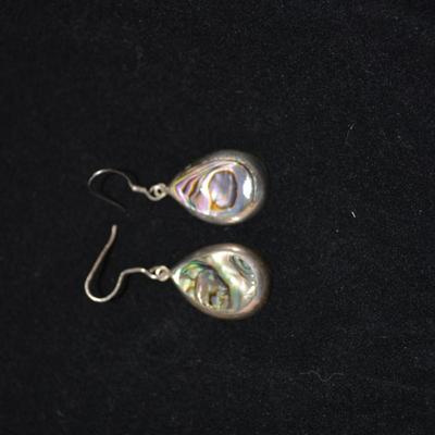 925 Sterling & Abalone Drop Earrings 5.0g