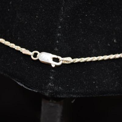 925 Sterling Chain with 925 & Mother of Pearl Pendant 20", 18.0g