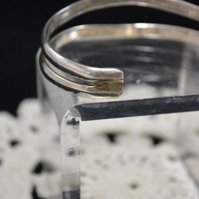 925 Sterling Double Cuff Bracelet, Adjustable 24.0g