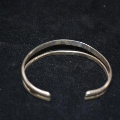 925 Sterling Double Cuff Bracelet, Adjustable 24.0g