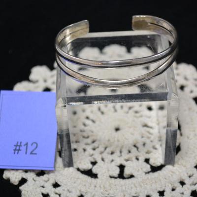 925 Sterling Double Cuff Bracelet, Adjustable 24.0g