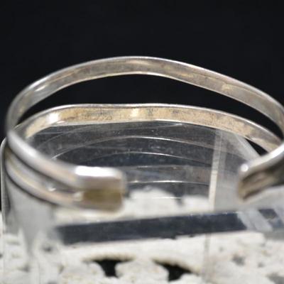 925 Sterling Double Cuff Bracelet, Adjustable 24.0g
