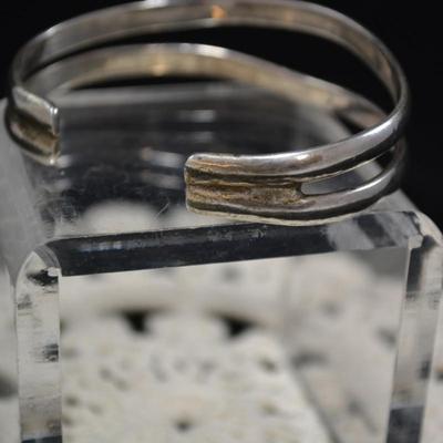 925 Sterling Double Cuff Bracelet, Adjustable 24.0g