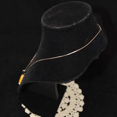 925 Sterling Cube Chain with 925 & Lacy Agate Pendant 18", 7.6g