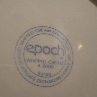 Epoch Whipped Cream & Under Glazed Hand Painted Mayflower Plate With Holder - C