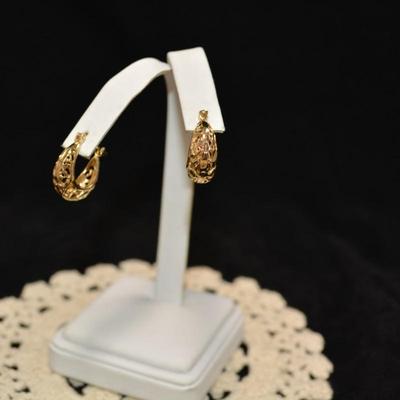 Gold-Tone 925 Sterling Earrings 3.7g