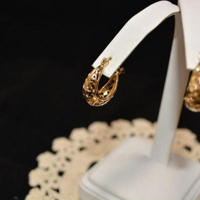 Gold-Tone 925 Sterling Earrings 3.7g
