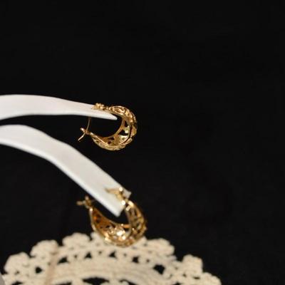 Gold-Tone 925 Sterling Earrings 3.7g