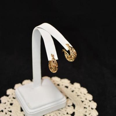 Gold-Tone 925 Sterling Earrings 3.7g