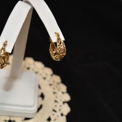 Gold-Tone 925 Sterling Earrings 3.7g
