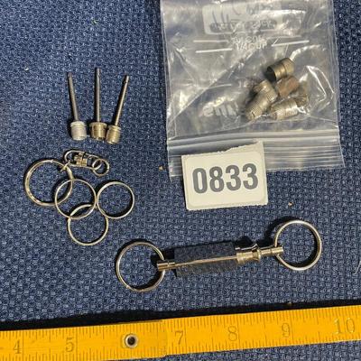 Tire caps, air needle asst