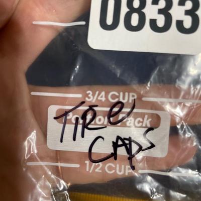 Tire caps, air needle asst