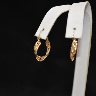 14k Triple Hoop Earrings 1.1g